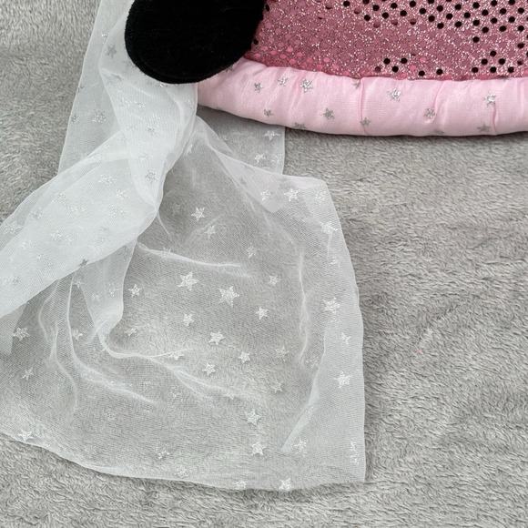 Walt Disney World Minnie Mouse Sparkle Cone Hat with Veil Youth Size Pink Magic - Picture 3 of 7